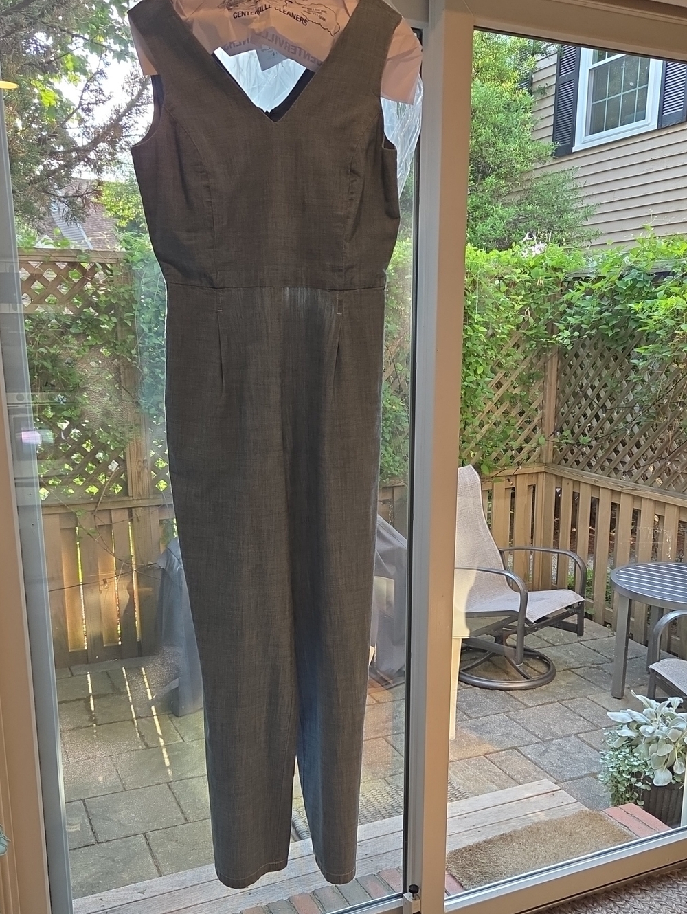 J. McLaughlin Denim Blue Color Sleeveless V-Neck Jumpsuit